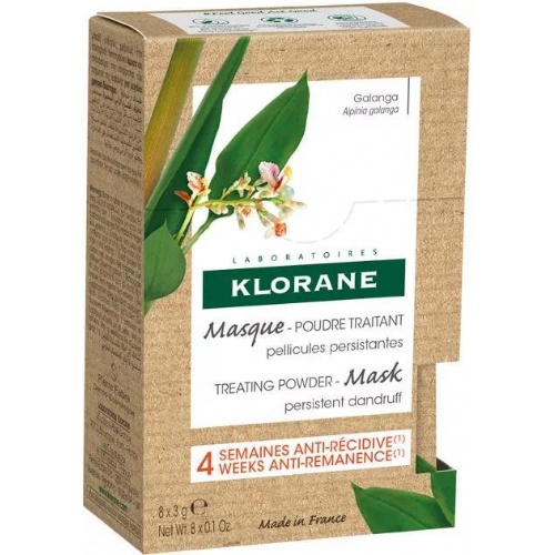 Klorane mascarilla polvo tratante a la galanga (8 sobres 3 g)