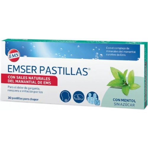 Emser con mentol sin azucar (30 pastillas para chupar)