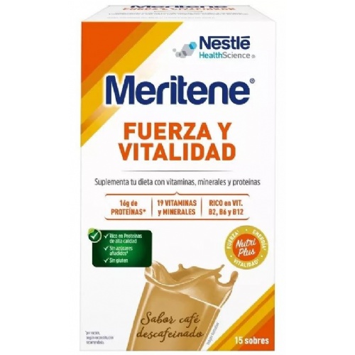 Meritene fuerza y vitalidad batido (15 sobres 30 g sabor cafe descafeinado)