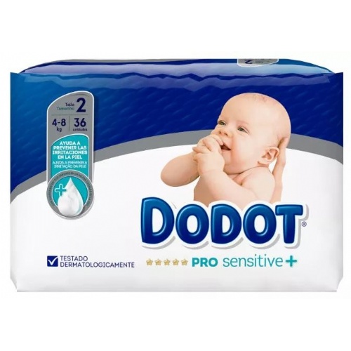 Pañal infantil - dodot pro sensitive (talla  2 4-8 kg 36 unidades)