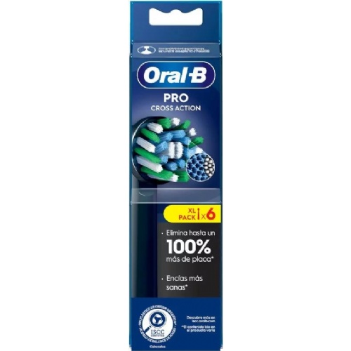 Cepillo dental electrico recambio - oral-b cross action xl (6 cabezales color negro)