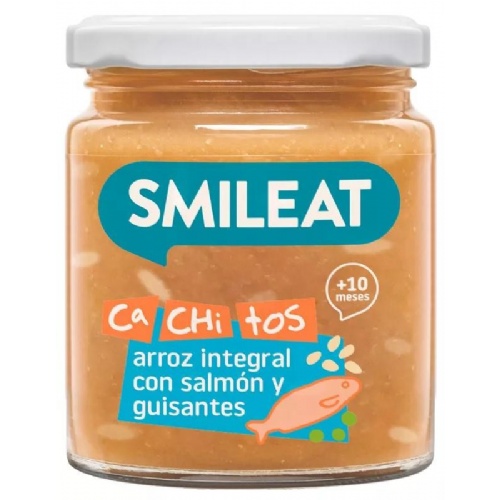 Smileat cachitos  1 tarrito 230 g sabor arroz integral con salmon y guisantes