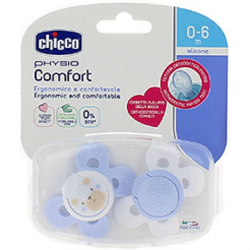 Chupete silicona - chicco physio comfort (0 - 6 meses 2 unidades niño)