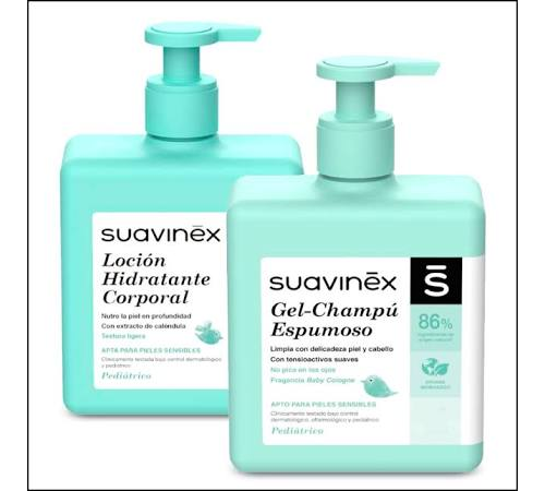 Suavinex duplo gel espumoso + locion (1 envase 500 ml + 1 envase 500 ml pack)