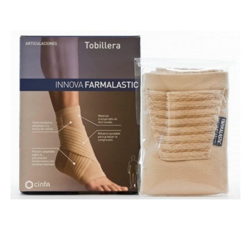 Tobillera vendaje en 8 - farmalastic compression tech (1 unidad talla extragrande color beige)