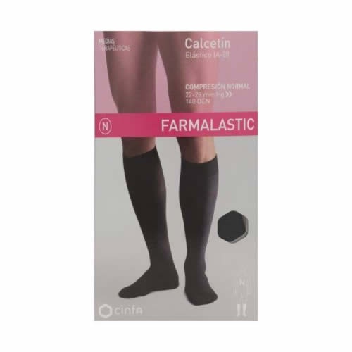 Calcetin (a-d) compresion normal farmalastic 2 unidades talla mediana color negro - farmalastic