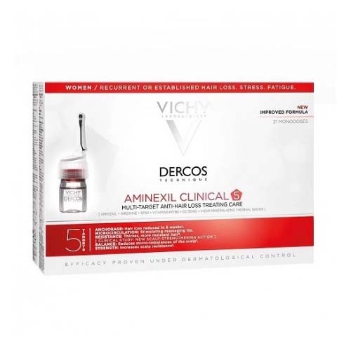 Dercos aminexil clinical 5 mujer 6 ml 21 monodos