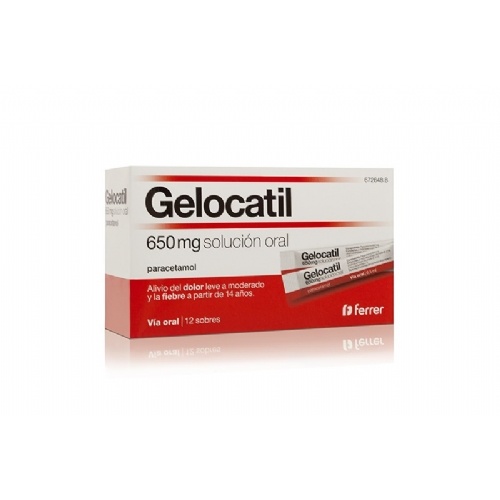 GELOCATIL 650 mg SOLUCION ORAL, 12 sobres