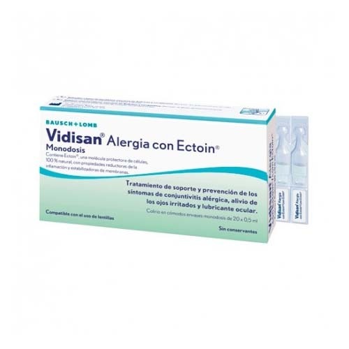 Vidisan alergia con ectoin colirio monodosis (20 envases 0,5 ml)